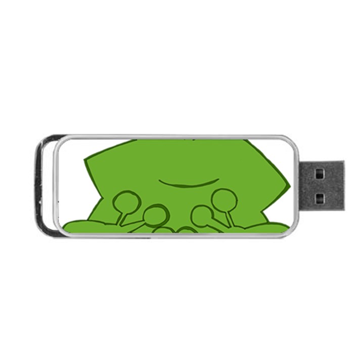 Illustrain Frog Animals Green Face Smile Portable USB Flash (One Side)