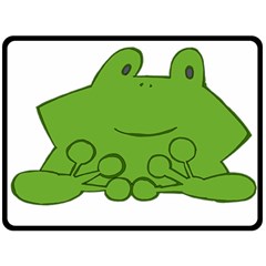 Illustrain Frog Animals Green Face Smile Double Sided Fleece Blanket (large) 