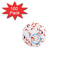 Illustrain Goldfish Fish Swim Pool 1  Mini Magnets (100 Pack) 