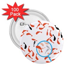 Illustrain Goldfish Fish Swim Pool 2 25  Buttons (100 Pack) 