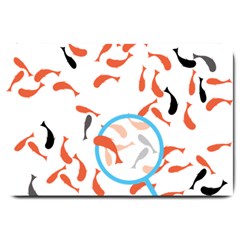 Illustrain Goldfish Fish Swim Pool Large Doormat  by Mariart