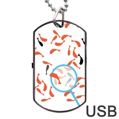 Illustrain Goldfish Fish Swim Pool Dog Tag Usb Flash (two Sides) by Mariart