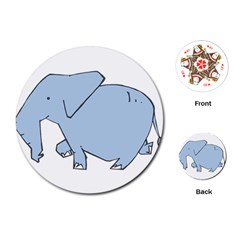 Illustrain Elephant Animals Playing Cards (round)  by Mariart