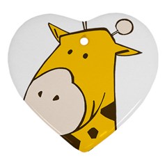 Illustrain Giraffe Face Animals Heart Ornament (two Sides) by Mariart
