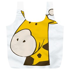 Illustrain Giraffe Face Animals Full Print Recycle Bags (l)  by Mariart