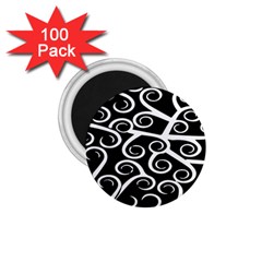 Koru Vector Background Black 1 75  Magnets (100 Pack) 