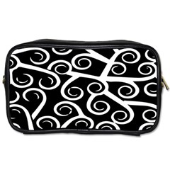 Koru Vector Background Black Toiletries Bags 2-side by Mariart