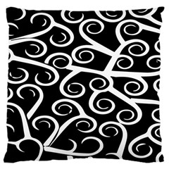 Koru Vector Background Black Large Cushion Case (two Sides)