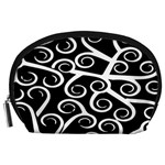Koru Vector Background Black Accessory Pouches (Large)  Front