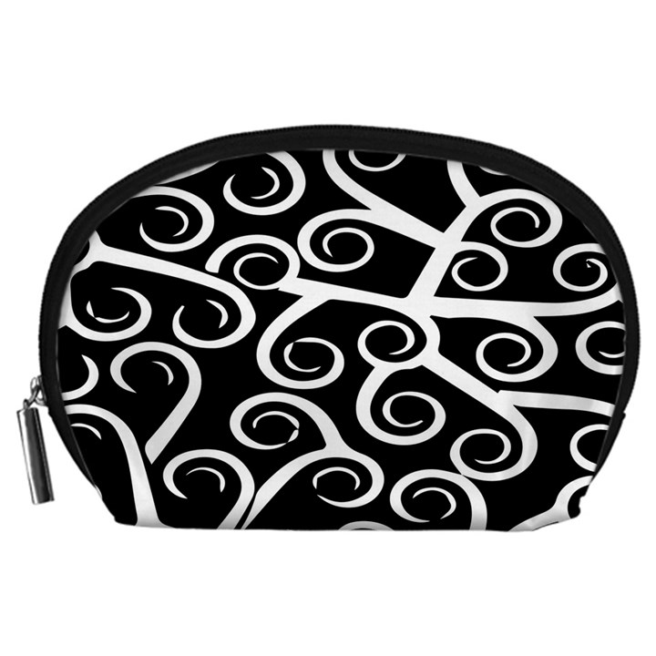 Koru Vector Background Black Accessory Pouches (Large) 