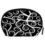 Koru Vector Background Black Accessory Pouches (Large)  Back