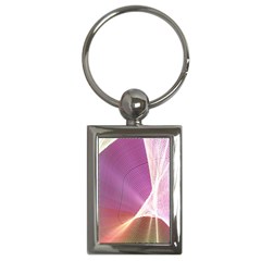 Light Means Net Pink Rainbow Waves Wave Chevron Key Chains (rectangle)  by Mariart