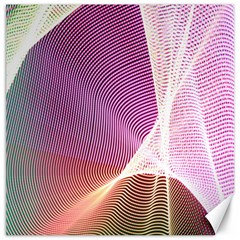 Light Means Net Pink Rainbow Waves Wave Chevron Canvas 12  X 12  