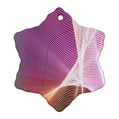 Light Means Net Pink Rainbow Waves Wave Chevron Snowflake Ornament (two Sides) by Mariart