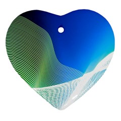 Light Means Net Pink Rainbow Waves Wave Chevron Green Blue Heart Ornament (two Sides) by Mariart