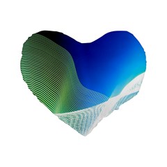 Light Means Net Pink Rainbow Waves Wave Chevron Green Blue Standard 16  Premium Heart Shape Cushions