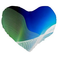 Light Means Net Pink Rainbow Waves Wave Chevron Green Blue Large 19  Premium Heart Shape Cushions by Mariart