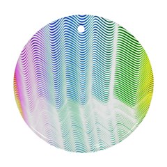 Light Means Net Pink Rainbow Waves Wave Chevron Green Ornament (round)