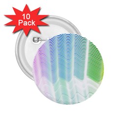 Light Means Net Pink Rainbow Waves Wave Chevron Green 2 25  Buttons (10 Pack) 