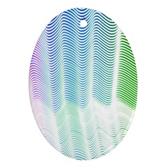 Light Means Net Pink Rainbow Waves Wave Chevron Green Oval Ornament (two Sides) by Mariart