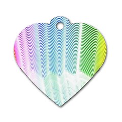 Light Means Net Pink Rainbow Waves Wave Chevron Green Dog Tag Heart (two Sides)