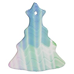 Light Means Net Pink Rainbow Waves Wave Chevron Green Christmas Tree Ornament (two Sides) by Mariart