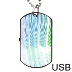 Light Means Net Pink Rainbow Waves Wave Chevron Green Dog Tag Usb Flash (two Sides) by Mariart