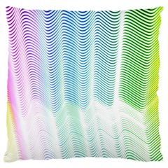 Light Means Net Pink Rainbow Waves Wave Chevron Green Large Cushion Case (two Sides) by Mariart