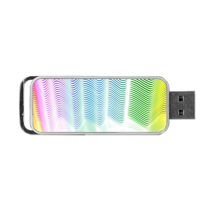 Light Means Net Pink Rainbow Waves Wave Chevron Green Portable USB Flash (Two Sides)