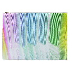 Light Means Net Pink Rainbow Waves Wave Chevron Green Cosmetic Bag (xxl) 