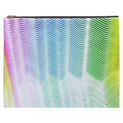 Light Means Net Pink Rainbow Waves Wave Chevron Green Cosmetic Bag (xxxl) 