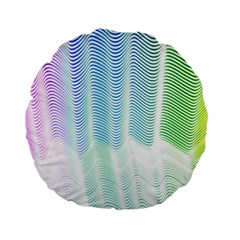Light Means Net Pink Rainbow Waves Wave Chevron Green Standard 15  Premium Round Cushions by Mariart
