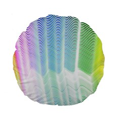 Light Means Net Pink Rainbow Waves Wave Chevron Green Standard 15  Premium Flano Round Cushions by Mariart