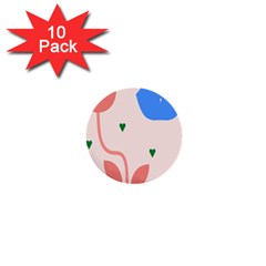 Lip Sexy Flower Tulip Heart Pink Red Blue Green Love 1  Mini Buttons (10 Pack)  by Mariart