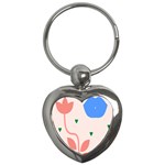 Lip Sexy Flower Tulip Heart Pink Red Blue Green Love Key Chains (Heart)  Front