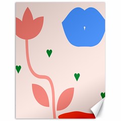 Lip Sexy Flower Tulip Heart Pink Red Blue Green Love Canvas 18  x 24  