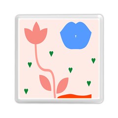 Lip Sexy Flower Tulip Heart Pink Red Blue Green Love Memory Card Reader (Square) 