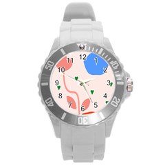 Lip Sexy Flower Tulip Heart Pink Red Blue Green Love Round Plastic Sport Watch (l) by Mariart