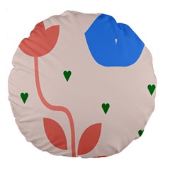 Lip Sexy Flower Tulip Heart Pink Red Blue Green Love Large 18  Premium Round Cushions