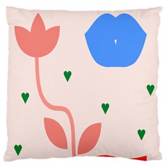Lip Sexy Flower Tulip Heart Pink Red Blue Green Love Standard Flano Cushion Case (One Side)
