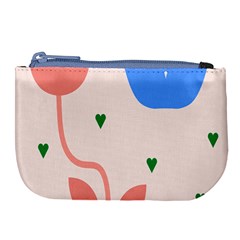 Lip Sexy Flower Tulip Heart Pink Red Blue Green Love Large Coin Purse