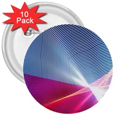 Light Means Net Pink Rainbow Waves Wave Chevron Red 3  Buttons (10 Pack) 