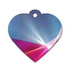 Light Means Net Pink Rainbow Waves Wave Chevron Red Dog Tag Heart (two Sides) by Mariart