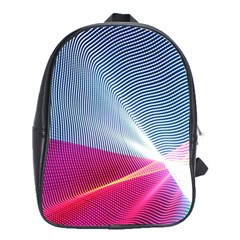 Light Means Net Pink Rainbow Waves Wave Chevron Red School Bags (xl) 