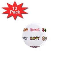 Lucky Happt Good Sign Star 1  Mini Magnet (10 Pack) 