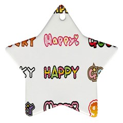 Lucky Happt Good Sign Star Star Ornament (two Sides)