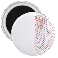 Line Wave Rainbow 3  Magnets