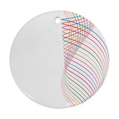 Line Wave Rainbow Ornament (round)