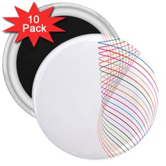 Line Wave Rainbow 3  Magnets (10 Pack)  by Mariart