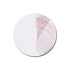 Line Wave Rainbow Rubber Coaster (round) 